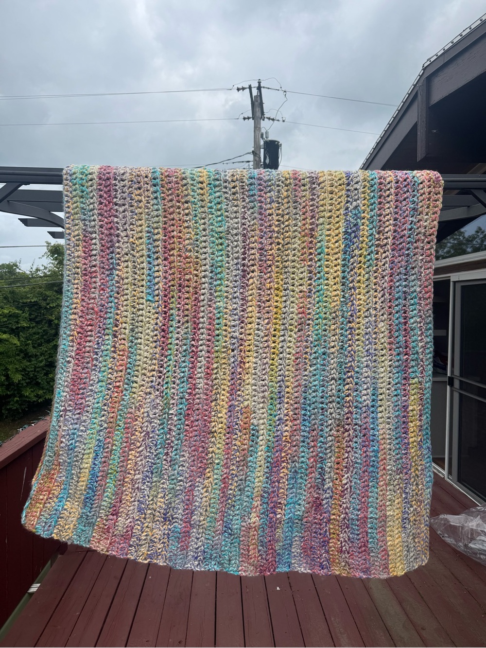 Plush Chunky Knit Throw Blanket - Pink Duo